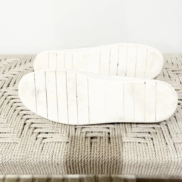 VINCE White Leather Woven Textured Womens Slip On Platform Sneakers size US 11 - Picture 6 of 9